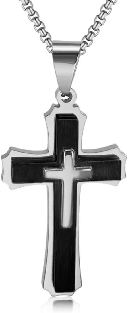 

Мужской кулон-крест Olevs, большой кулон-крест из нержавеющей стали для мужчин и женщин