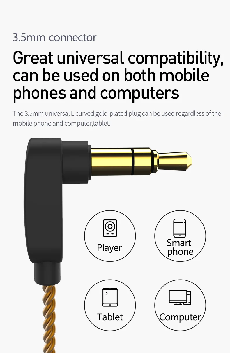 Наушники-вкладыши KBEAR KS2 Hybrid DD + BA с разъемом 0,78 мм