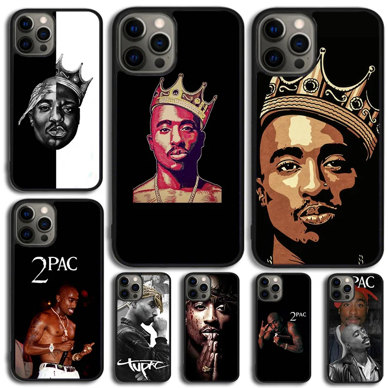 2pac tupac Crown 2 pac Phone Case Cover For iPhone 15 16 14 XR XS 11 12 13 Mini Pro MAX Plus Coque