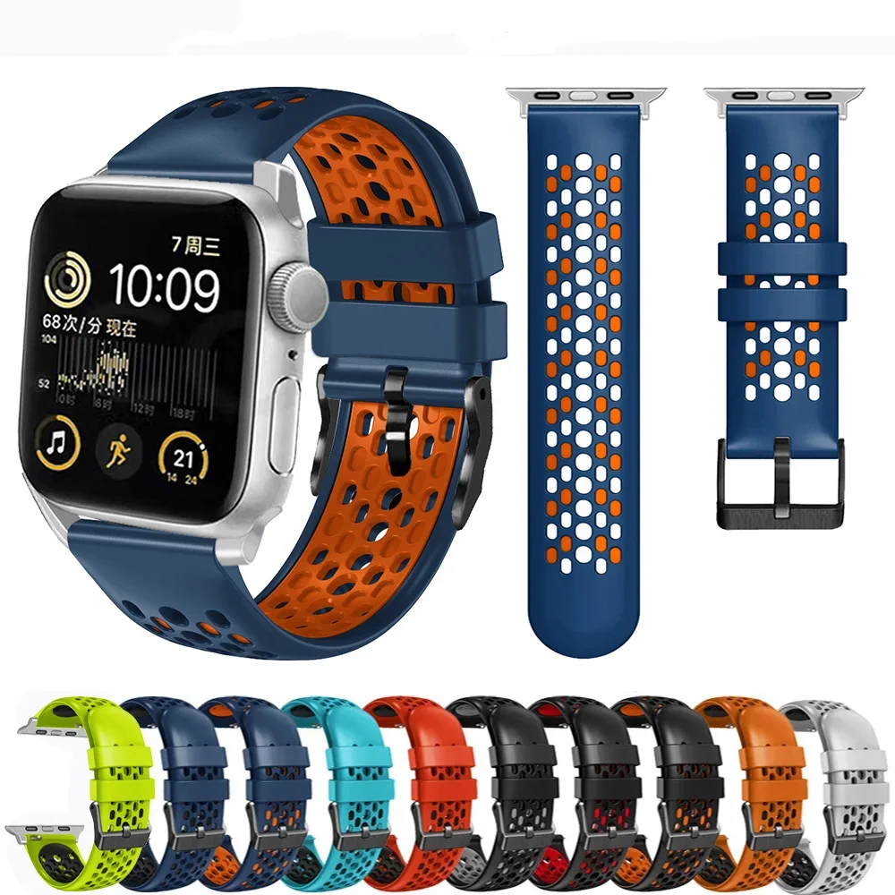 Sport strap For Apple Watch Band Ultra 49mm 44mm 45mm 38/40mm/41mm Silicone Pride Bracelet correa iWatch Series 8 7 6 4 5 3 9 SE