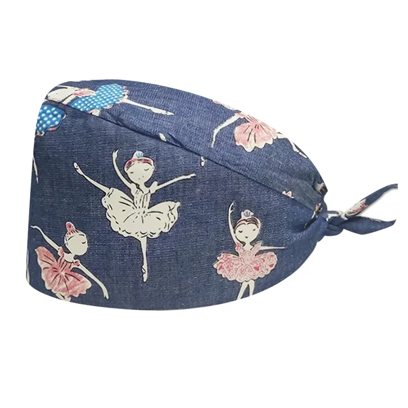 Chapeau élastique de travail pour médecin avec serviette de sueur, bonnet de gIslande à impression animale réglable, chapeau d'infirmière de clinique pour animaux de compagnie