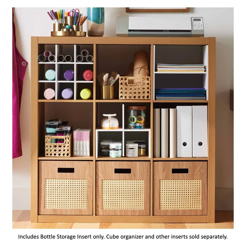 منظم مكعب تخزين الزجاجات، إدراج تسعة أقسام، منظم مكعب، حل تخزين مدمج، حرفة المكتب المنزلي #5