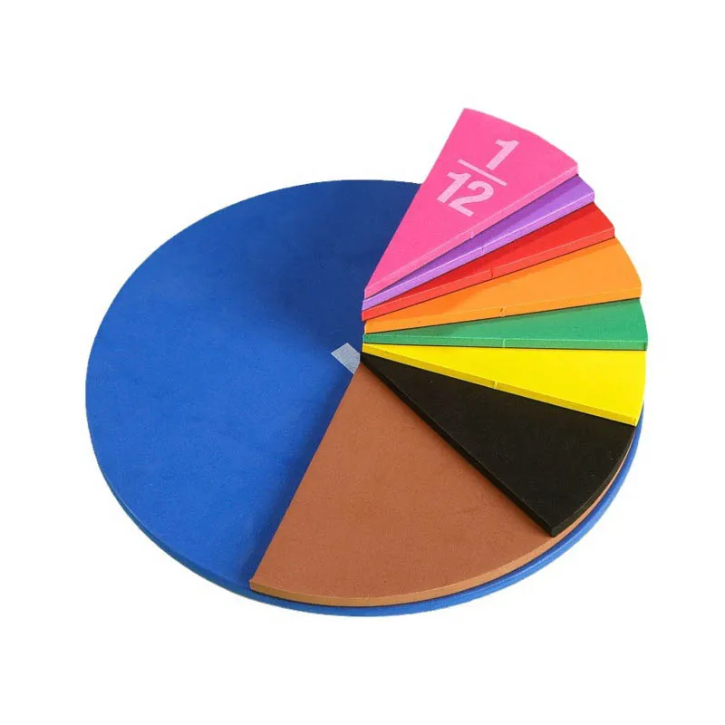 9 قطعة/الوحدة الملونة إيفا الحسابية التدريس القرص 9 سنتيمتر حجم شكل دائري الكسور الرياضيات التدريب الدعائم وسائل تعليمية تفاعلية ZYF #4