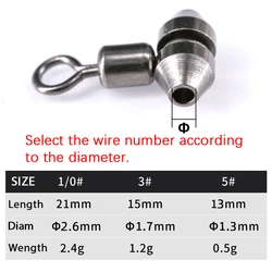 20pcs 스핀 낚시 용품 레드 고래 볼 베어링 회전 구리 헤드 회전 낚시 액세서리에 대 한 해안 Carabiners