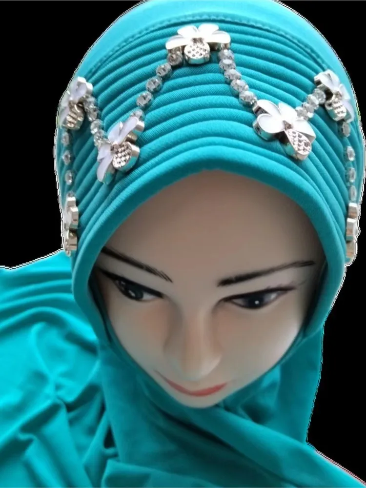 

Hijabs Muslim Islamic Scarf Scarves For Woman Long Underscarf Moslima Headwraps With Bead Chiffon Prayer Turbante