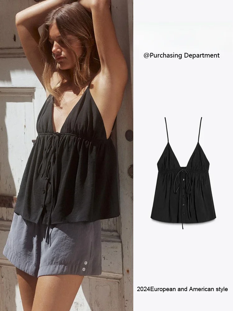 

Sexy Svel Knot Faionable Drapey Top New Summer Women's Clothing Commute Sle Knitted Sweater 2025