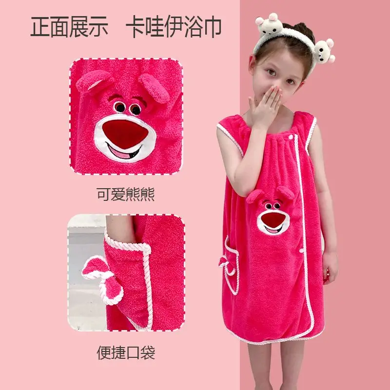 Disney Kids Bretels Badhanddoek Badjurk Lotso Donald duck Cartoon Jongens & Meisjes Zachte absorberende verdikte handdoek vakantiecadeau