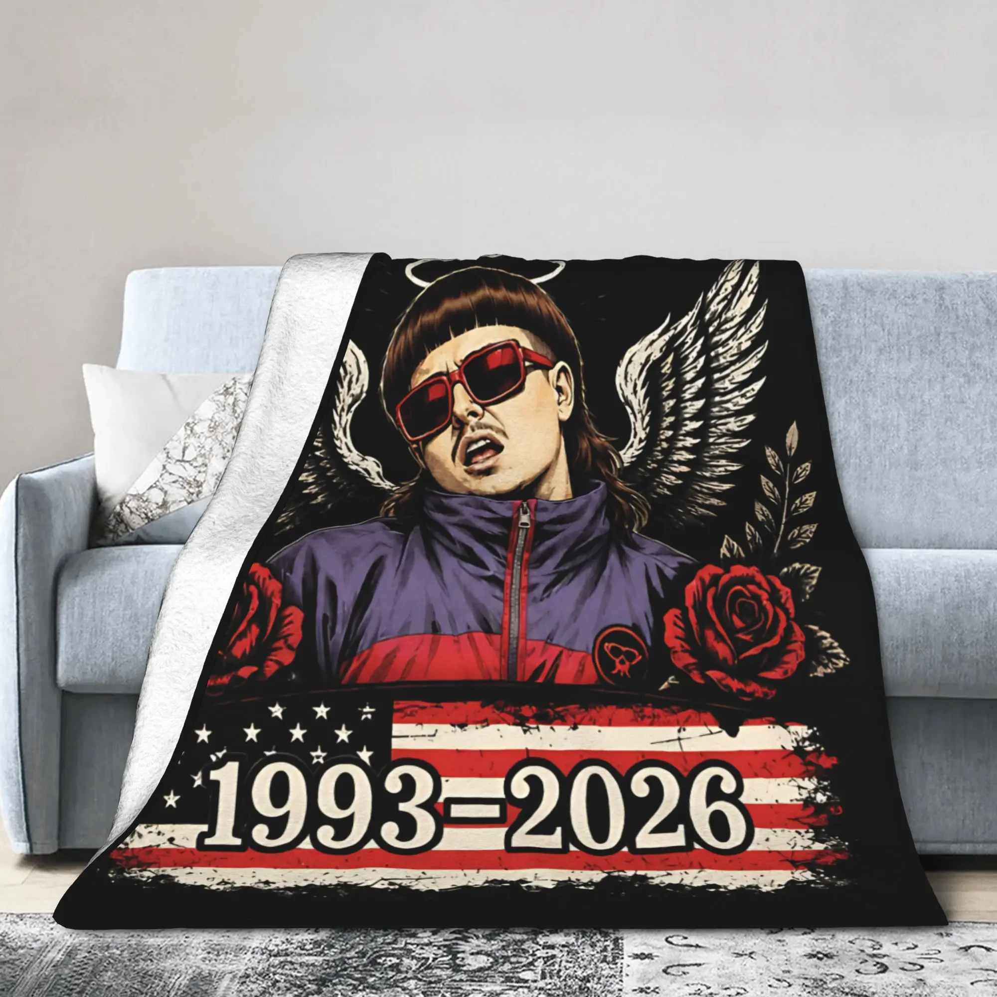 Oliver Tree 1993 2026 Memorial Tribute Knitted Blankets  Flannel Throw Blankets Summer Air Conditioning Decoration Bedspreads