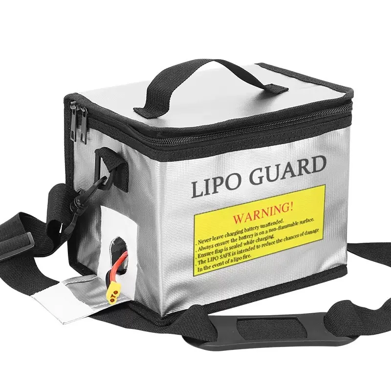 Bolsa de Segurança Lipo à Prova de Fogo e Explosão para Bateria de Carro e Drone de Corrida RC FPV 185x75x60mm 215x115x155mm - Acessório para Drone RC
