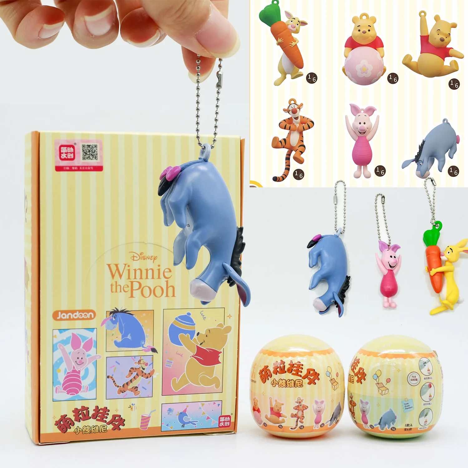 Caja ciega de Winnie de Disney The Pooh, juguetes, Mini figura coleccionable, Micro modelo de juguete, bolsa de Tigger, mochila, colgantes, llaveros, regalos para niños
