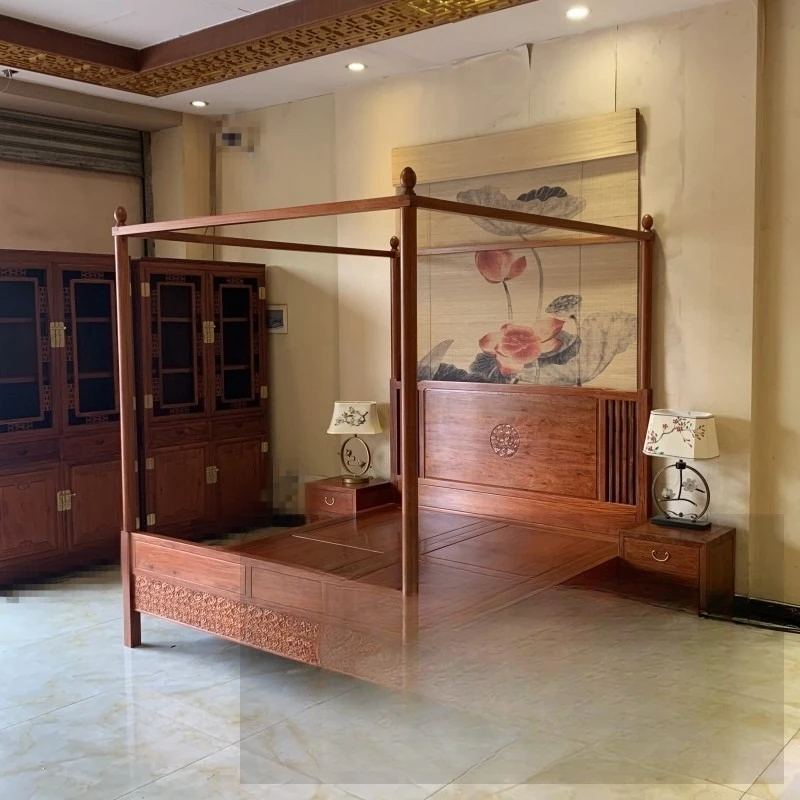 Pinzi mahogany shelf + Ming-style furniture big fruit red sandalwood new double