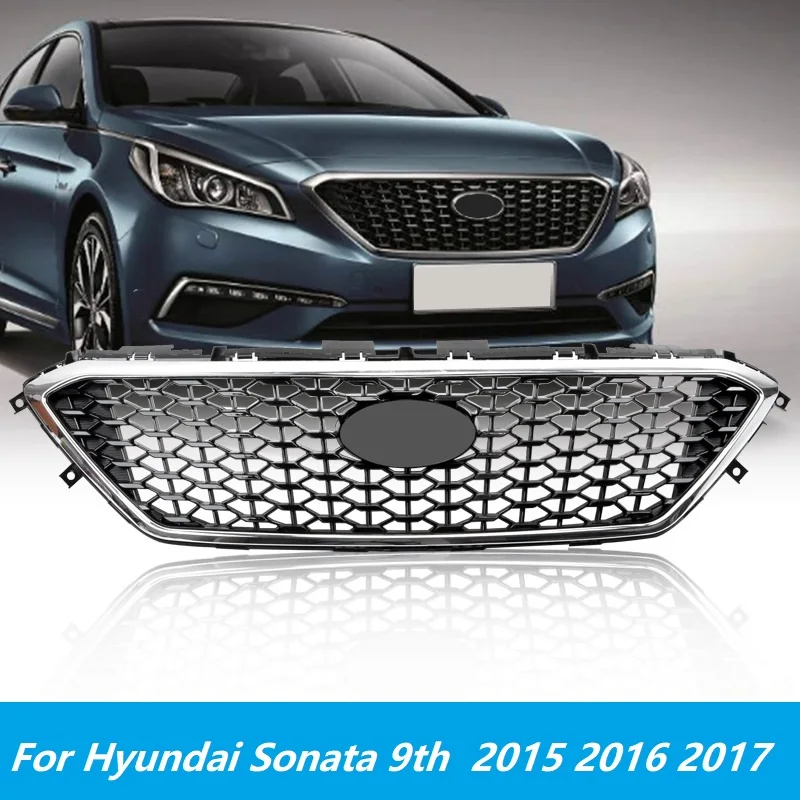 Griglia del paraurti anteriore della griglia della maglia dell'automobile per Hyundai Sonata 9a generazione 2015 2016 2017