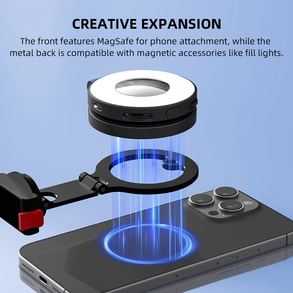 Adapter magnetyczny do DJI Action 6/Nano, kompatybilny z mocowaniem magnetycznym MagSafe do telefonu, magnetyczny uchwyt biurkowy do filmowania vlogów — zdjęcie produktu 3