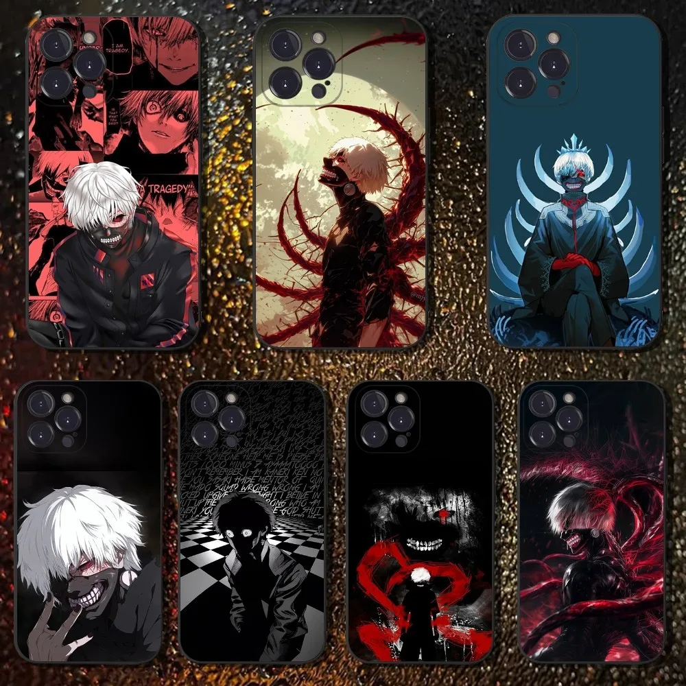 

Tokyo Ghoul Black Art Phone Case For iPhone 16,15,14,13,12,11 Plus,Pro Max,XS,X,XR,SE,Mini,8,7,Soft Silicone Black Cover