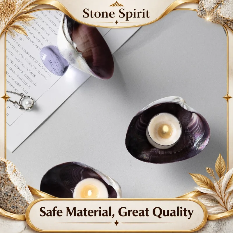 Europe Style Creative Shell Candle Holder & Tray,Natural Seashell Perfume Organizer for Bedroom,Luxury Home Decoration  Gift Set