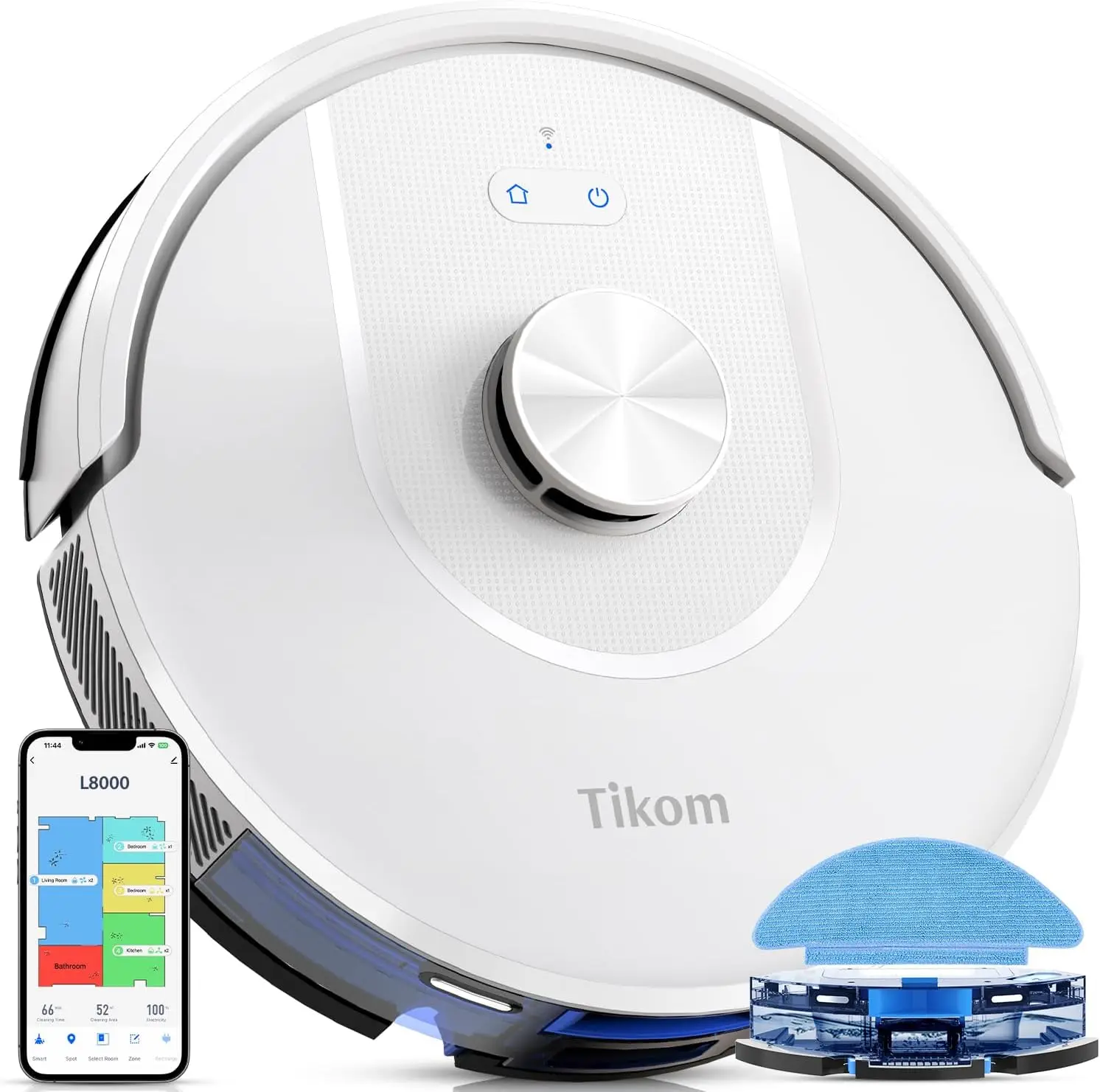 

Navigation Robotic Vacuum, 150Mins Max, 45dB, 14 No-Go Zones, 20 Virtual Walls, Se