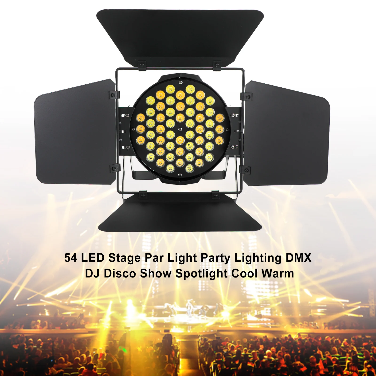

Areyourshop 54 LED Stage Par Light Party Lighting DMX DJ Disco Show Spotlight Cool Warm