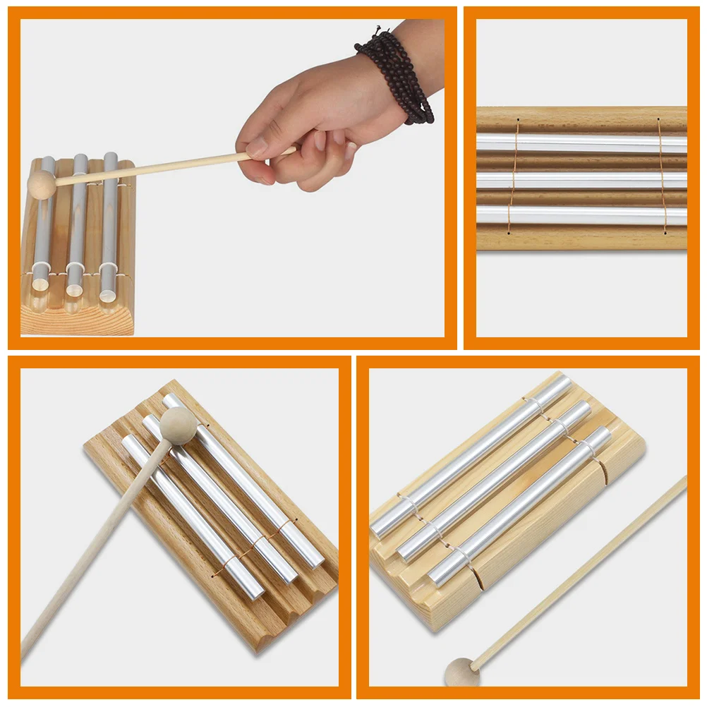 Three-tone Wind Chime Percussion Mallet Instrument Aluminum Tube Instruments for Adults Chimes