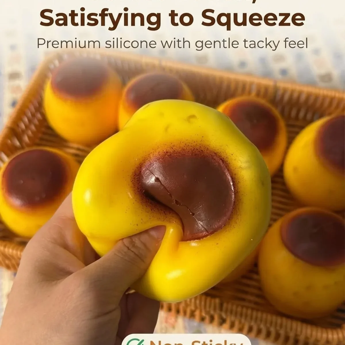 Karamellpudding Knuspriger Formbarer Stressball Fidget-Spielzeug Knisternder Quetschball Runde Blöcke Gefüllt ASMR Anti-Stress-Spielzeug für Erwachsene – Detail 2