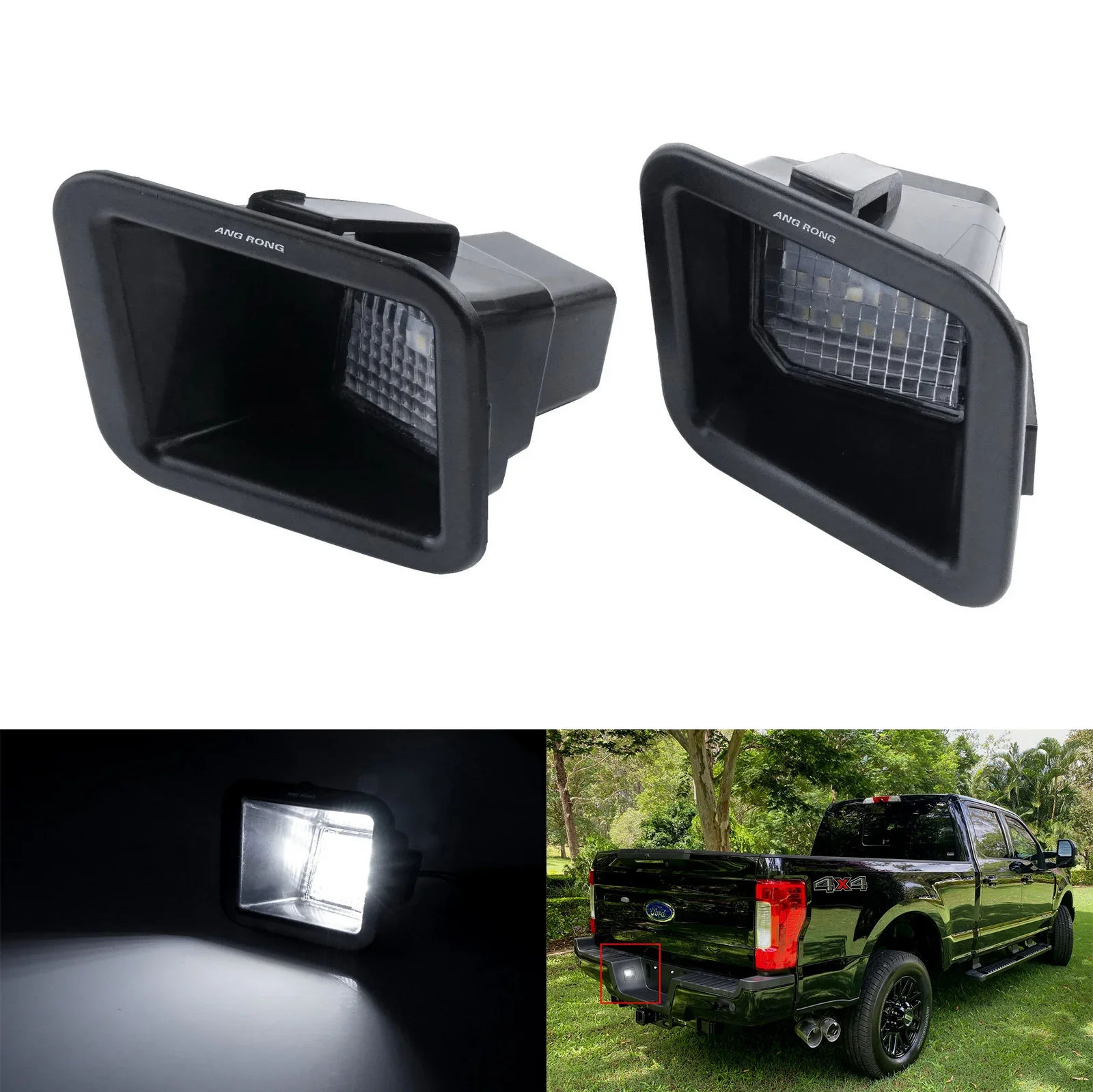 

2 светодиодных фонаря для подсветки номерного знака для Ford F250 F350 F450 Super Duty Heavy Duty 2017 года выпуска и новее, задние лампы для номерного знака