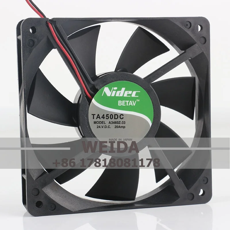 

Chassis fan 2-wire converter cooling fan Original Nidec 12025 A34602-33 DC24V 0.20A 12cm 120*120*25MM