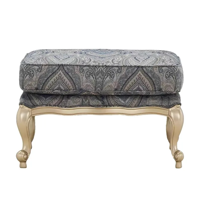 

Sofa chair fabric small apartment, high-end living room French villa, solid wood leisure chair pedal