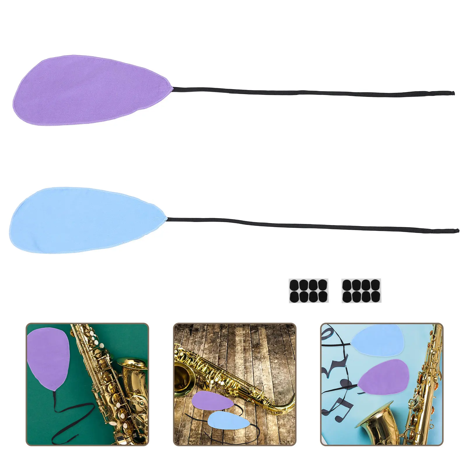 1 Juego de Paños de Limpieza para Saxofón, Almohadillas de Silicona para Boquilla de Clarinete, Kit de Mantenimiento de Instrumentos para Saxofón Alto