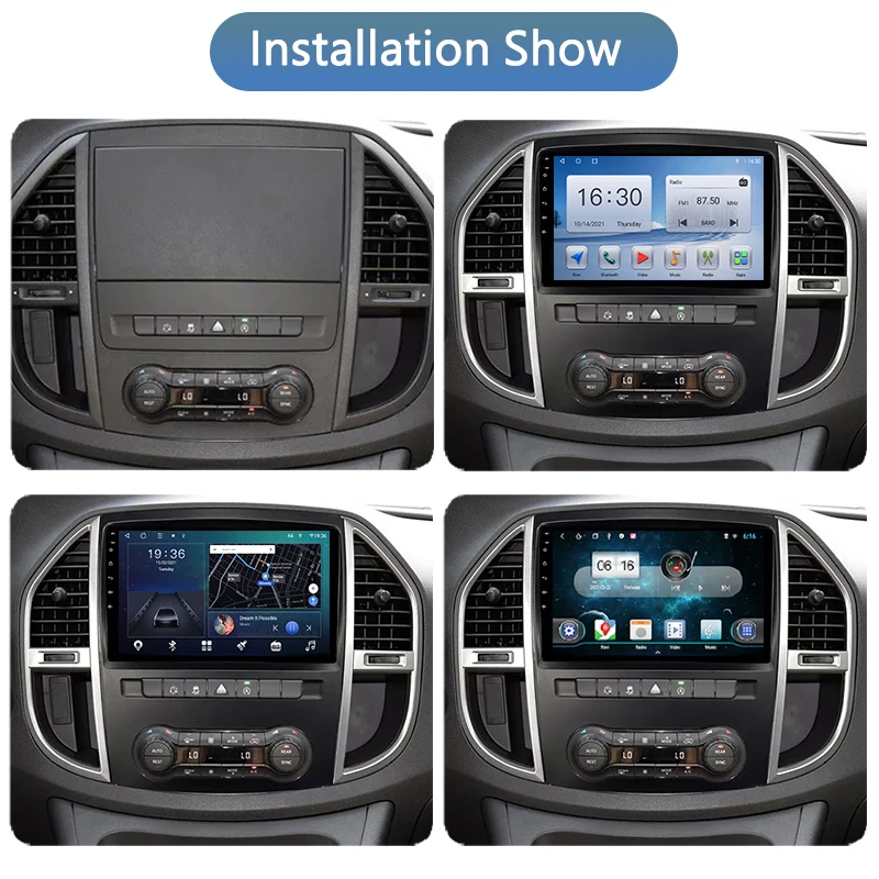 راديو سيارة أندرويد QLED IPS لـ-Vito W447 2014 - 2021 DSP BT WiFi 4G SWC Carplay