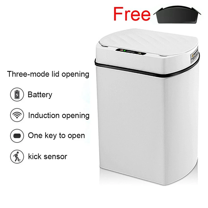 Dustbin Wastebasket Automatic Sensor Trash Can For Kitchen House Smart Home Bathroom Black 13L