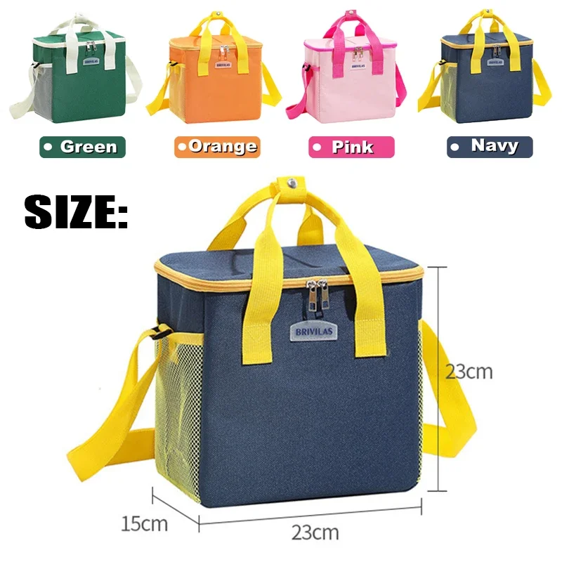 Waterproof Oxford Lunch Bag Portable Cooler Thermal Bento Bags Large Capacity Lunch Box Snacks Organizer Leakproof Tote Bag