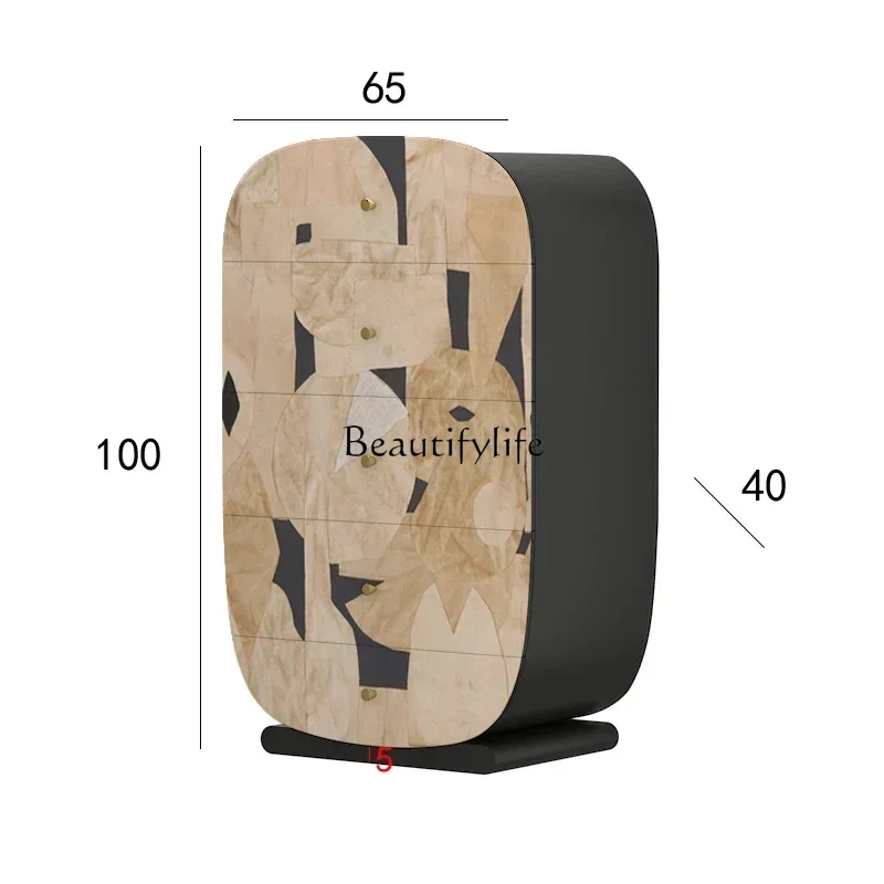 خزانة صدر من الخشب الصلب بتصميم تجريدي بسيط وحديث، خزانة تخزين للمدخل المنزلي، خزانة عمودية للحائط في غرفة المعيشة #6