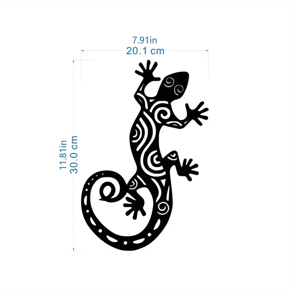 Stylish 3D Gecko Wall Decoration – Stunning Metal Lizard Silhouette Art Perfect for Bedroom and Living Room Aesthetics