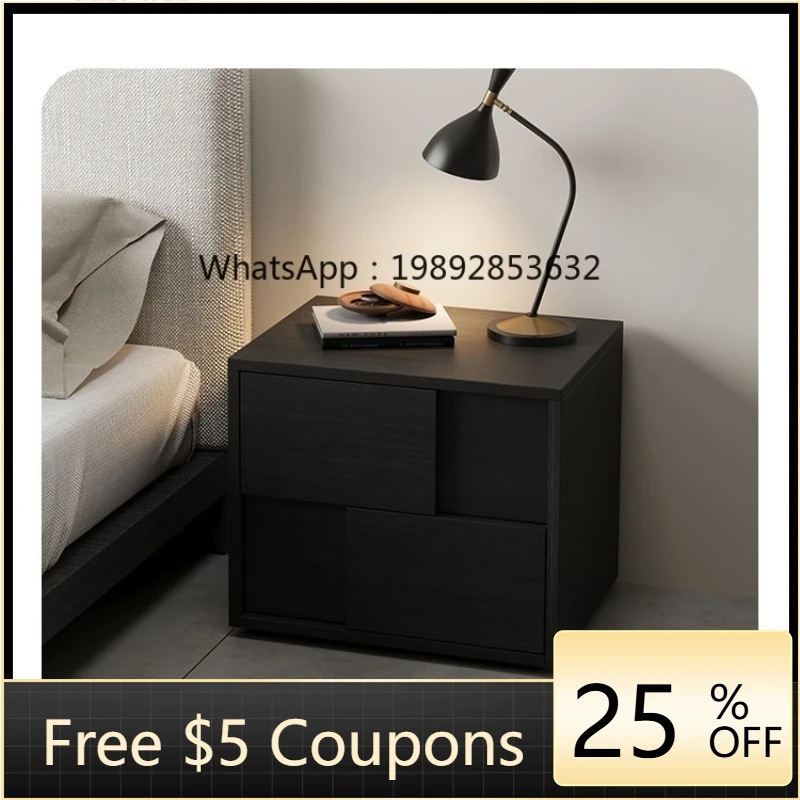 

U6 solid wood bedside table household bedroom storage card door cabinet