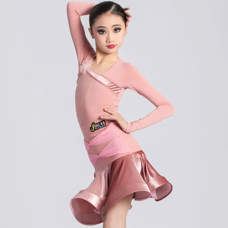 

Детское платье для латинских танцев с бахромой для румбы, платье для латинских танцев с кисточками для девочек, танго, сальсы, самбы, бальные костюмы для латинских танцев, детские сценические наряды, костюм