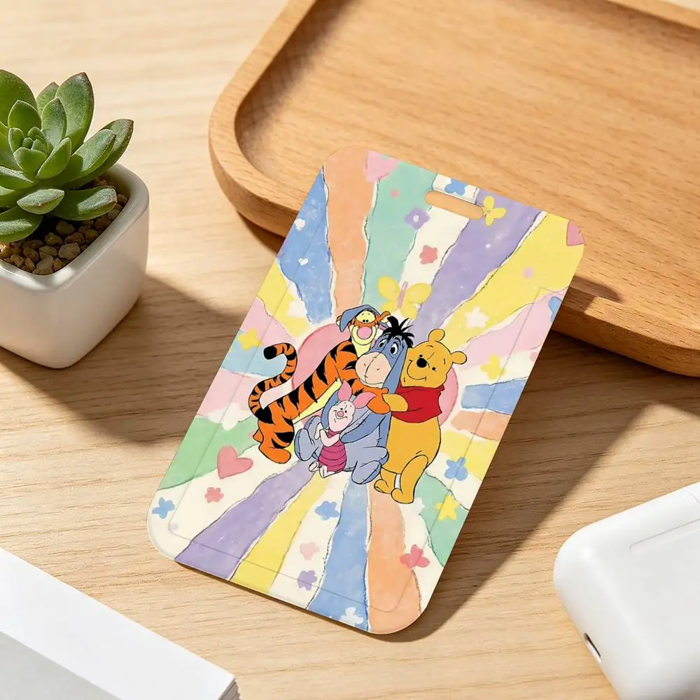 Niedlicher P-Pooh B-Bear und seine Freunde Kartenhalter mit Umhängeband, Anhänger, Türausweishalter, Schlüsselanhänger, Arbeitsausweishülle, Geschenk – Detail 6