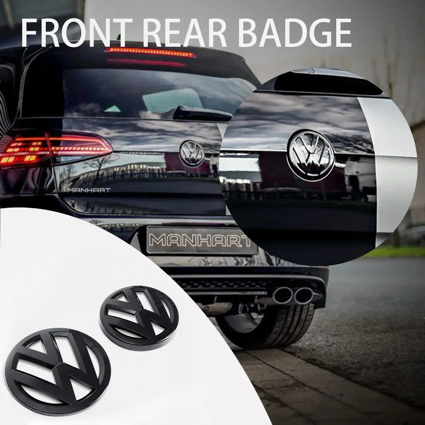 

2Pcs Not Affect ACC Car Front Grille Emblem Rear Trunk Lid Cover For Volkswagen VW Tiguan 2017 2018 2019 2020 Auto Accessories