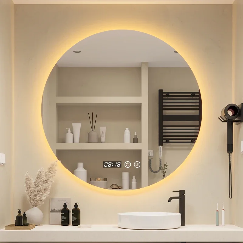 

Hanging Fixtures Mirror Shelf Mounted Nordic Led Modern Aesthetic Mirror Bathroom Large Wall Miroir Espejo Pared Ornament