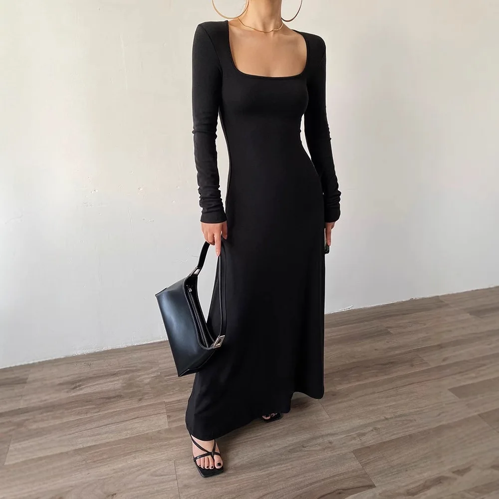 

7882 Кардашьян 14 г Длинное платье трапециевидной формы длиной выше колена с квадратным вырезом и расклешенными рукавами в французском стиле Хепберн