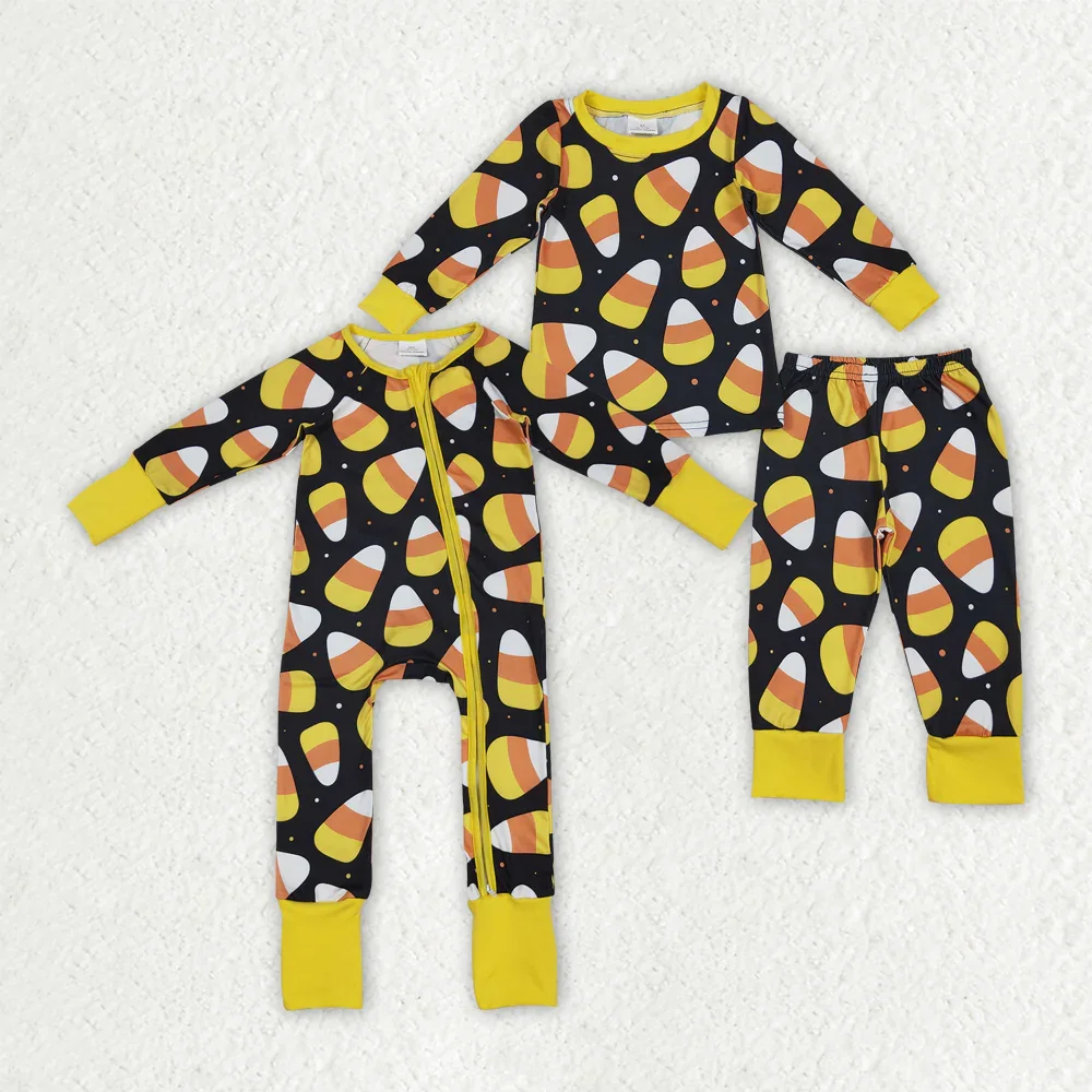 

LR2198 Wholesale baby rompers kids clothes boys Halloween Black Zipper Long Sleeve romper Summer Boutique baby boy clothes sets