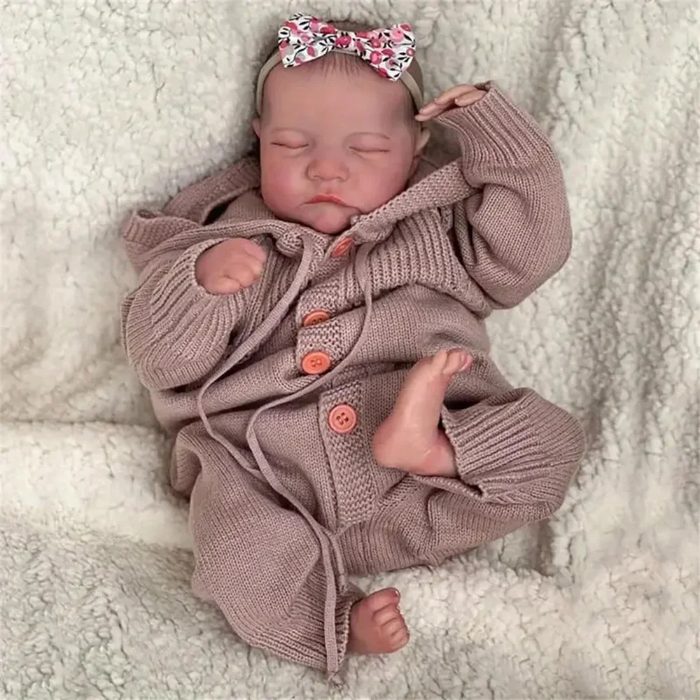 Muñeca bebé realista de 43 cm, cuerpo completo, vinilo, silicona, 3D, pintada a mano, regalo para recién nacido, regalo de cumpleaños, regalo de Navidad