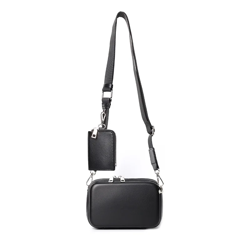 Koreanischer Stil Umhängetasche für Männer Luxusmarken-Design Herren-Umhängetaschen Modische Quadratische Schultertaschen für Männer 2-in-1 Box-Handtaschen – Detail 15