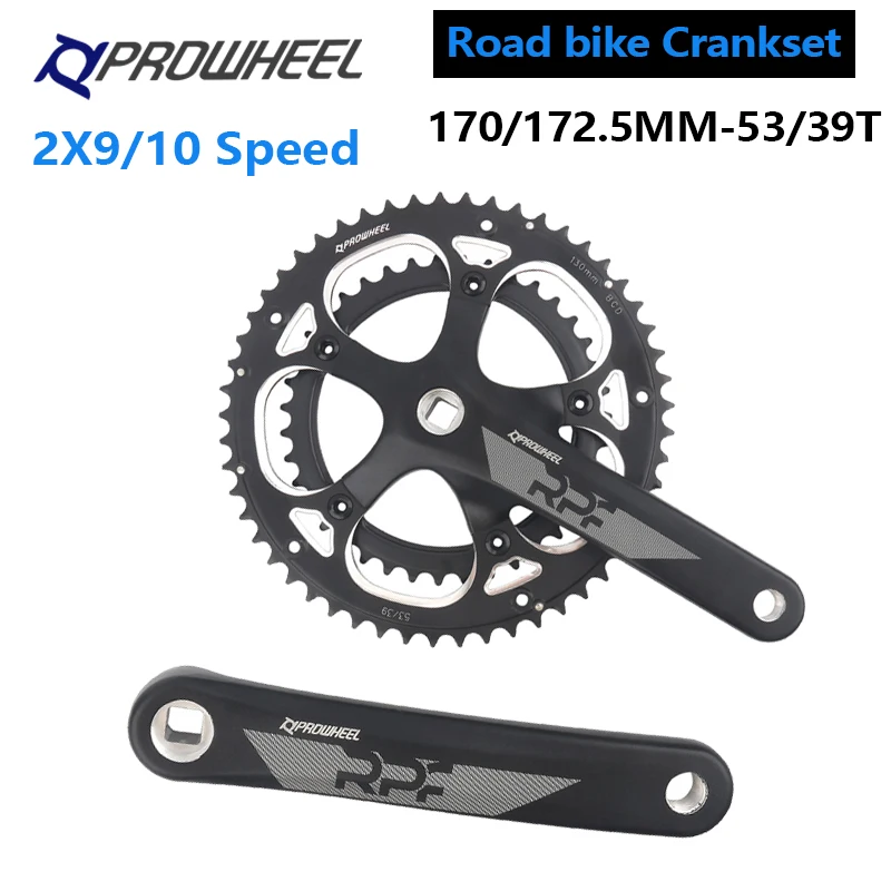 Prowheel 521 Square Hole Rennrad-Scheibenbremskurbeln 130 BCD Aluminium Doppelkettenblatt Fahrradkurbelsatz 39/53T für Falträder – Detail 2