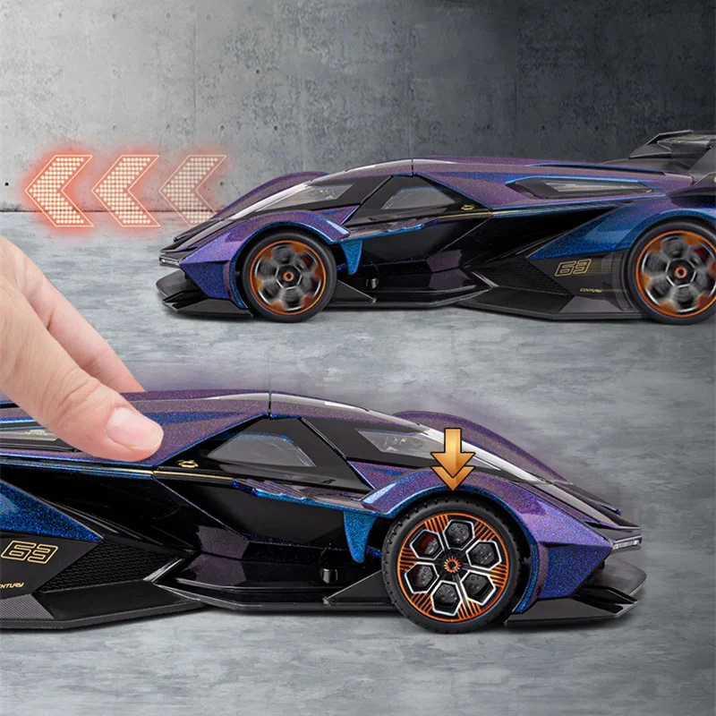1:18 V12 Vision GT Gran Turismo Model Sportowego Samochodu Konceptualnego z Odlewu Stopu Metalu, Model Wyścigowego Samochodu z Dźwiękiem i Światłem, Zabawka dla Dzieci, Prezent
