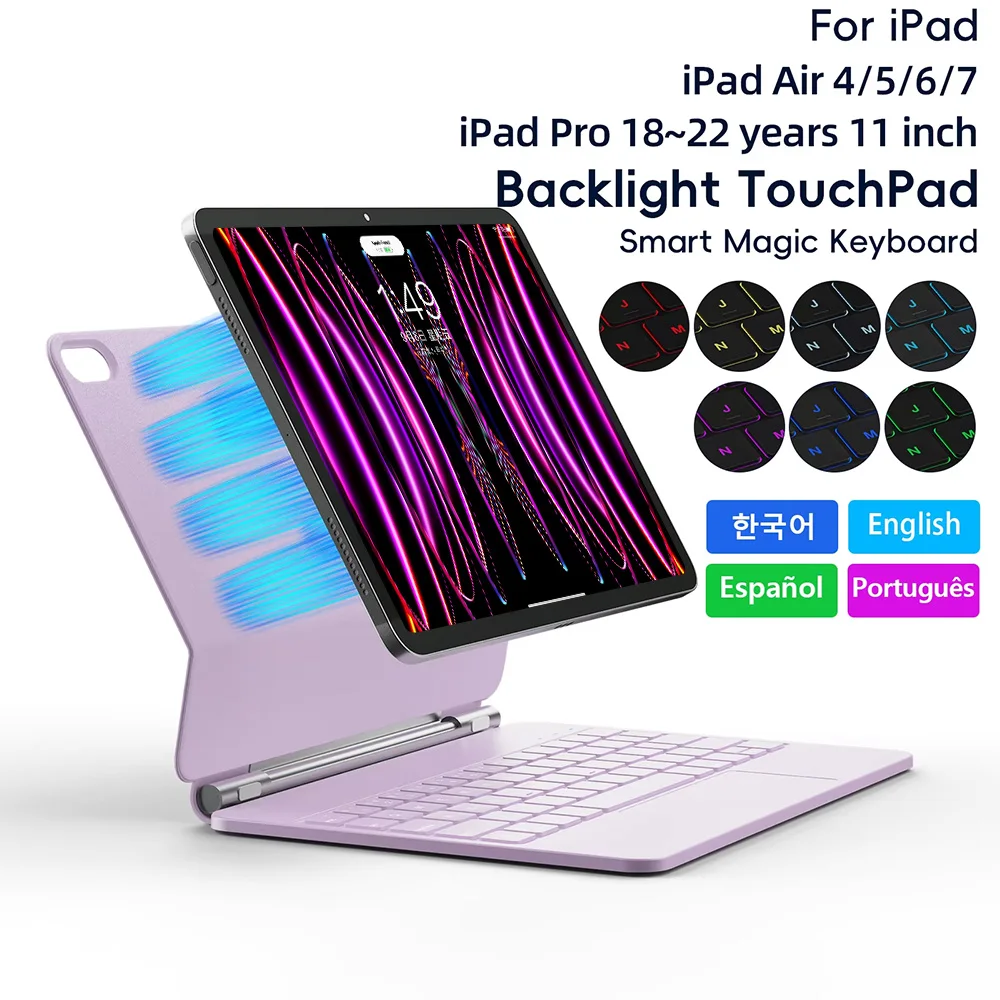 

Magic Keyboard for iPad Air 4 Air 5 Air 6 Air 7 11 inch case for iPad Pro 11 inch 2018-2022 Generation Cover Smart Cover