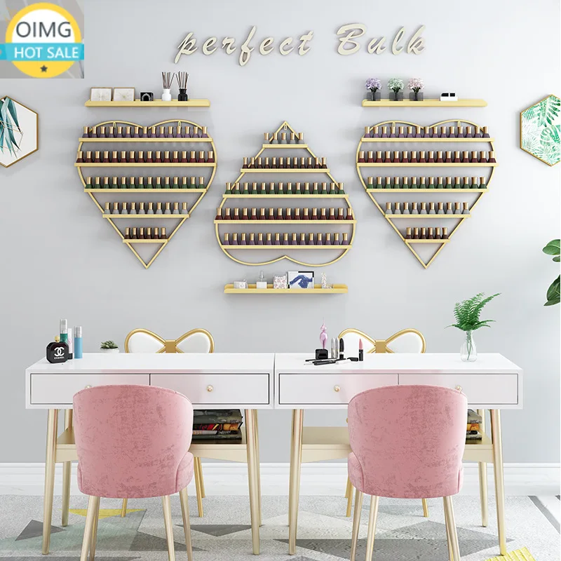 Decorative Hanging Nail Polish Gel Display Stand Heart-shaped Fashion Storage Nail Polish and Accessories Display Stand