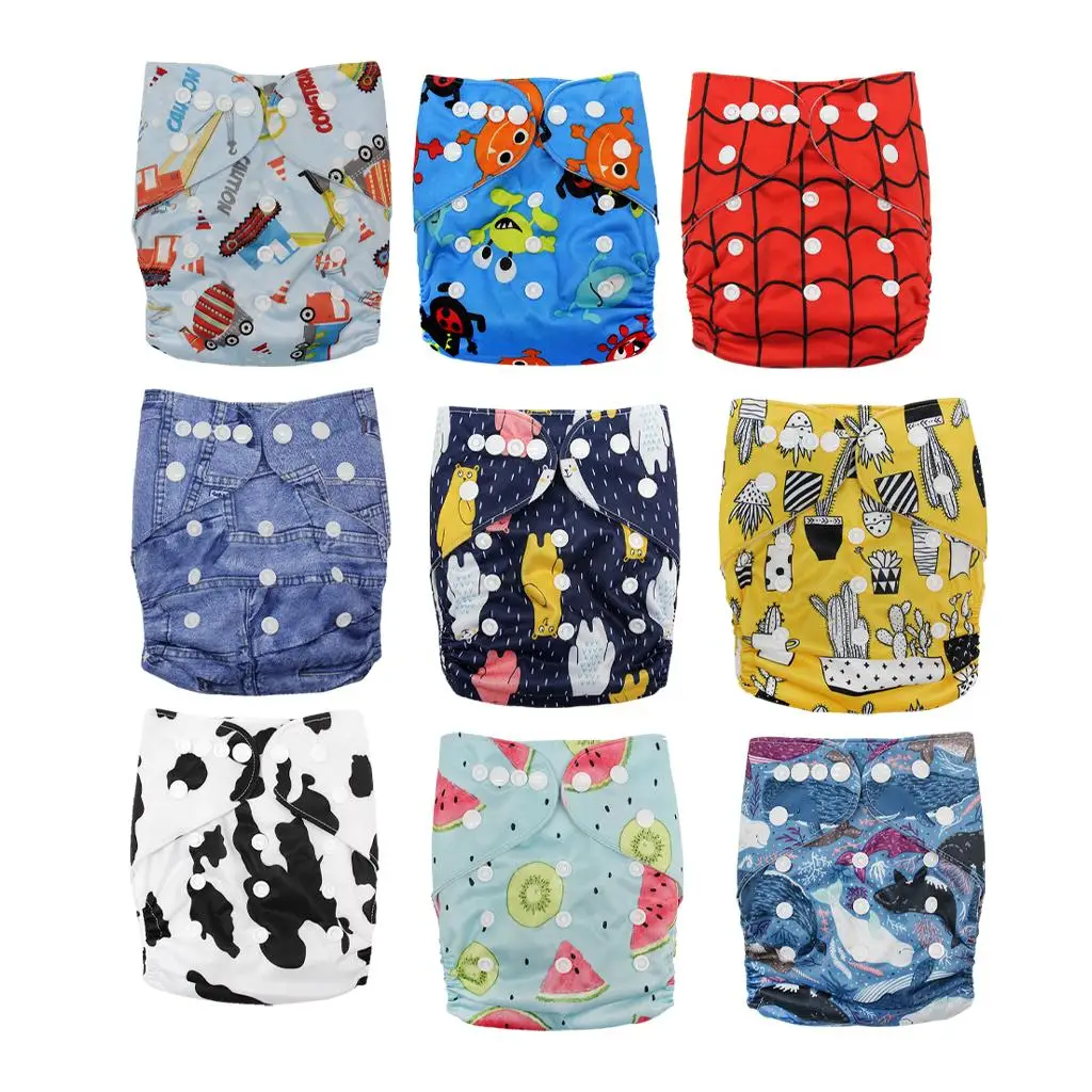 

Reusable Baby Cloth Diaper Soft Microfiber Inserts Adjustable Washable Swim Diapers Shower Gifts