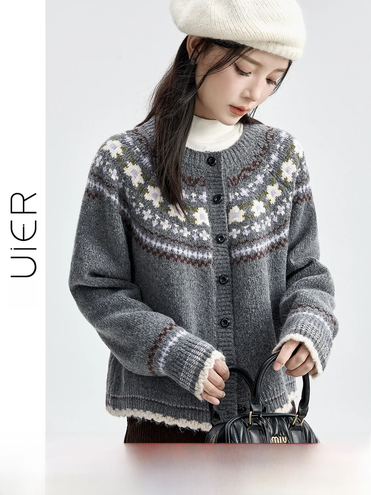 

Женский вязаный кардиган Guier: свободный повседневный топ с длинными рукавами для осени, модный городской стиль