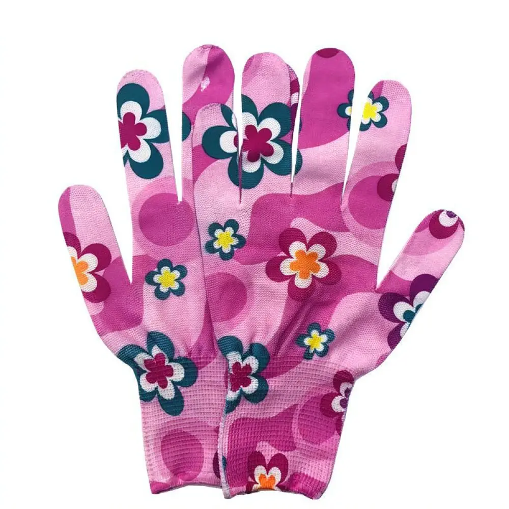 Womens Floral Nylon Work Gloves For For Sunshung Thin Knitted Protective Gear Household Cleaning Gardening Utility Tool