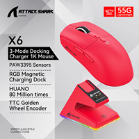 Attack Shark X6, Bluetooth Mouse,Lightweight Mouse, PixArt PAW3395, Tri-Mode Connection,Macro Gaming Mouse