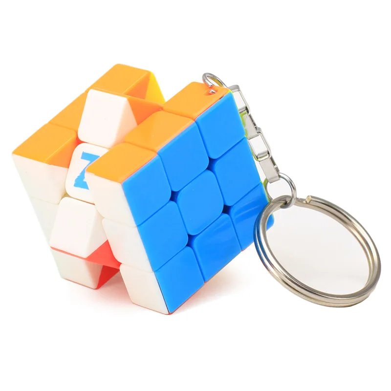 High Quality 3CM Plastic ABS Mini 3x3x3 Magic Cube Puzzle Stickers with Keychain Ring Opp Bag Packakge Toys Gift cubo